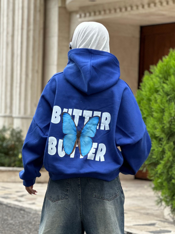 سویشرت آبی کاربنی پروانه